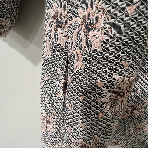 Alberto Makali Floral Metallic Jacquard Print Open Coat 6 - Picture 10 of 13